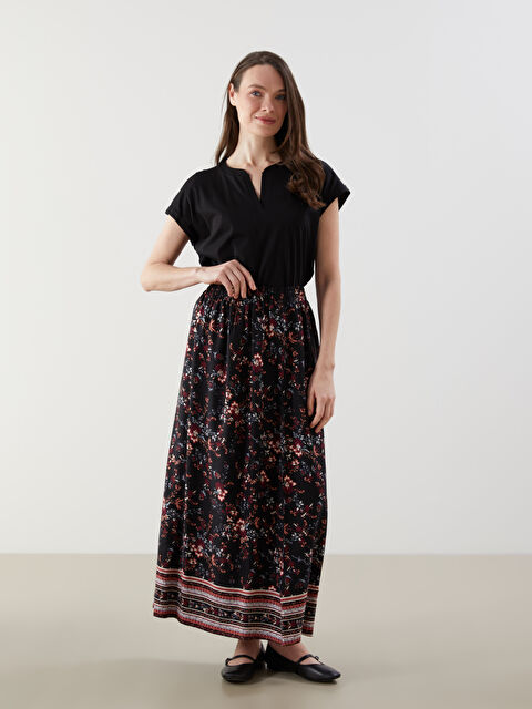 LCW Grace Beli Lastikli Desenli Kadın Etek - S5GH72Z8-SW7