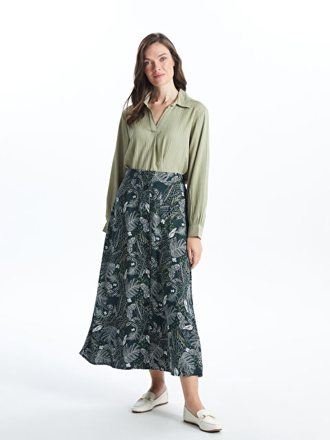 LCW Grace Beli Lastikli Çiçekli Kadın Etek - S5GH86Z8-LRR