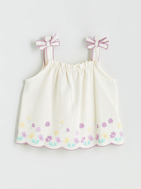 LCW baby Kare Yaka Çiçekli Kız Çocuk Bluz - S5GH91Z1-FDV