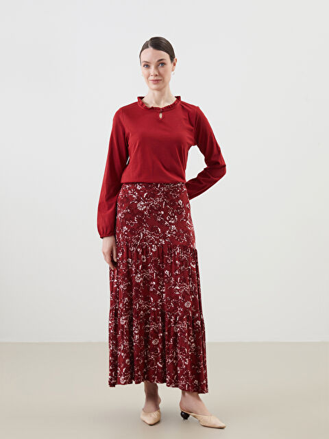 LCW Grace Beli Lastikli Desenli Kadın Etek - S5GI03Z8-LTQ