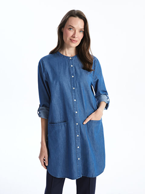 LCW Grace Bisiklet Yaka Kadın Jean Tunik - S5GI08Z8-563