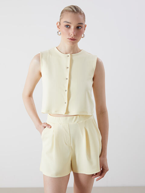 LCW Vision Bisiklet Yaka Kadın Klasik Yelek - S5GI24Z8-FDR