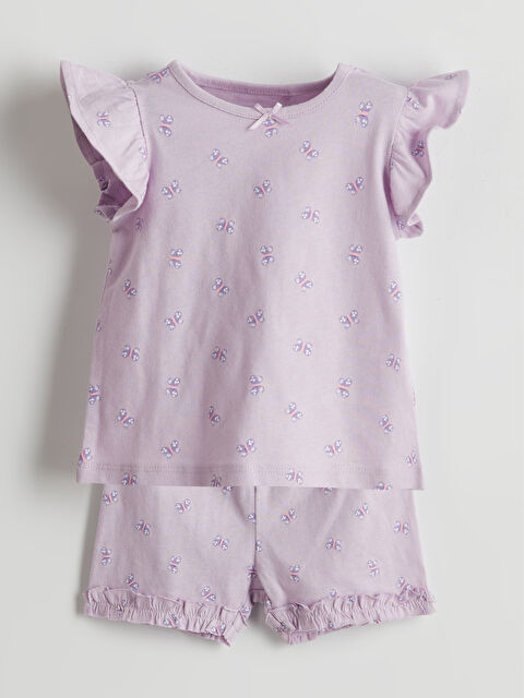 LCW baby Блуза и къси панталони за момичета с принт на пеперуди, 2 броя - S5GI56Z1-LS9