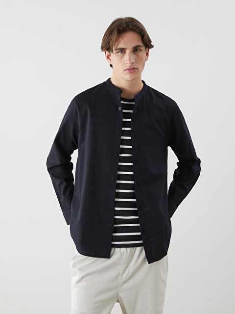 XSIDE Regular Fit Uzun Kollu Poplin Erkek Gömlek - S5GI68Z8-RQL