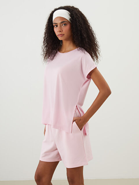 XSIDE ACTIVE Bisiklet Yaka Oversize Kadın Spor Tişört - S5GJ84Z8-CUK