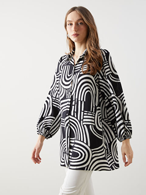 Tシャツ・カットソー CASABLANCA Women Tunic Tops WS25 JTP 354 01WHITE ブラウス LONG SLEEVE CUBAN COLLAR