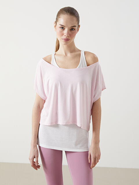 XSIDE ACTIVE Kayık Yaka Kadın Spor Tişört ve Atlet - S5GK17Z8-CS3