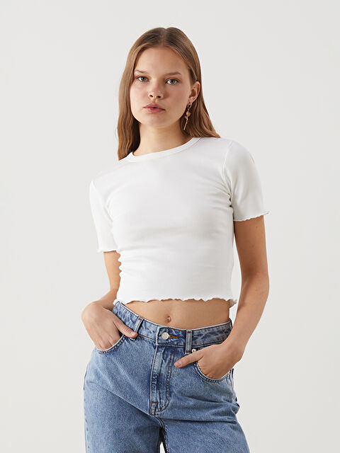 XSIDE Crew Neck Women's Crop Top - S5GK28Z8-FEW
