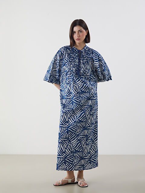 LCW Modest Robe surdimensionnée à motifs avec col lavallière - S5GK48Z8-LQQ