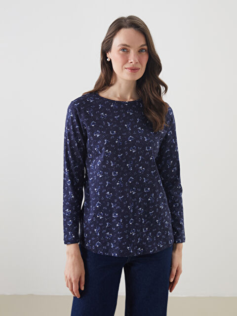 LCW Grace Bisiklet Yaka Çiçekli Kadın Bluz - S5GL09Z8-LSH