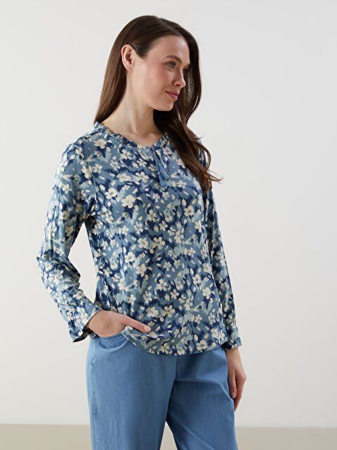 LCW Grace Bağlamalı Yaka Etnik Desenli Bluz - S5GL17Z8-LQQ