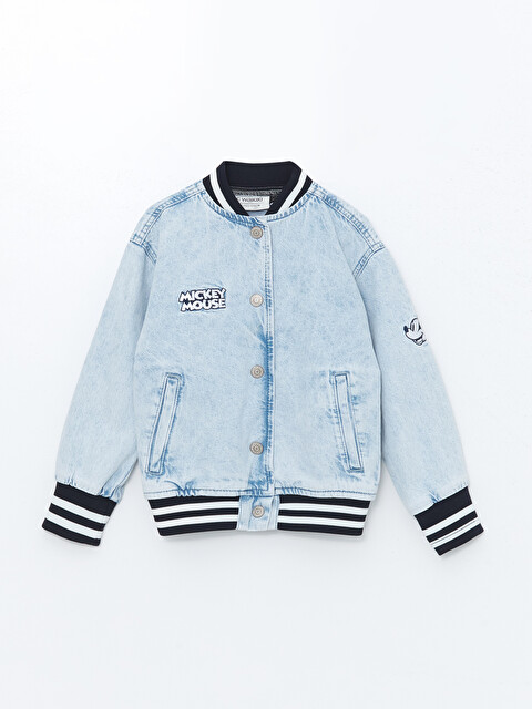 LCW ECO Mickey Mouse Nakışlı Kız Çocuk Jean Ceket - S5GL25Z4-SHK | LCW