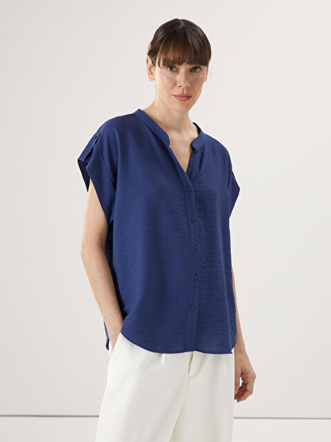 LCWAIKIKI Classic Kaçık Yaka Oversize Kadın Bluz - S5GM29Z8-YFD