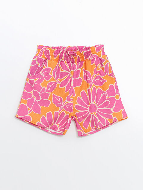 LCW Kids Girls' Floral Shorts with Elastic Waist - S5GM63Z4-LSR