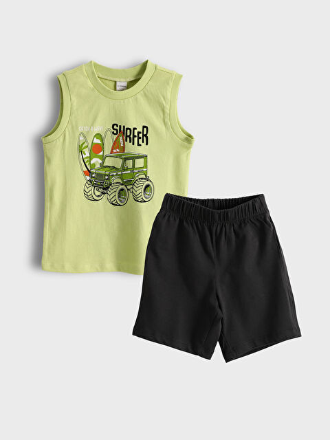 LCW baby Crew Neck Short Sleeve Boys Suit - S5GM66Z1-FV0