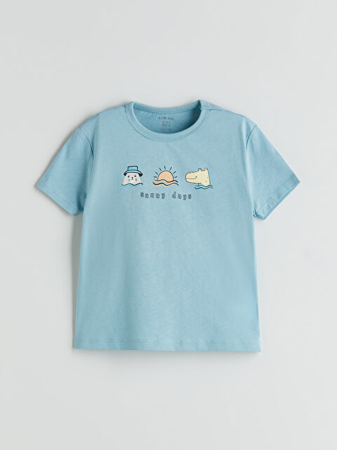 LCW baby Bisiklet Yaka Baskılı Erkek Bebek Tişört - S5GN01Z1-VW4