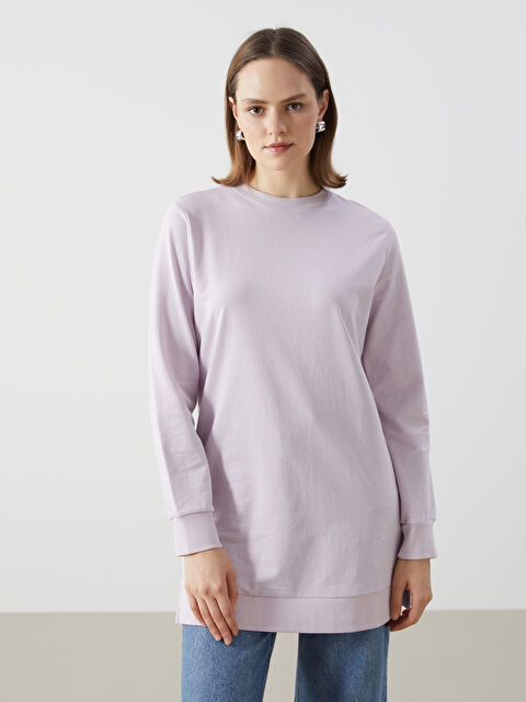 LCW Modest Bisiklet Yaka Kadın Sweatshirt Tunik - S5GN17Z8-FVM