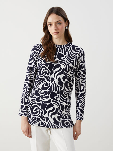 LCW Modest Dik Yaka Desenli Kadın Tunik - S5GN51Z8-LSJ