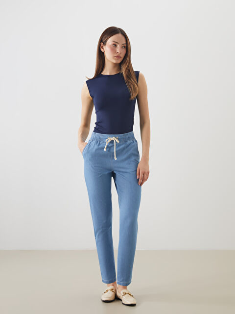 LCW Jeans Beli Lastikli Paperbag Kadın Jean Pantolon - S5GN61Z8-311