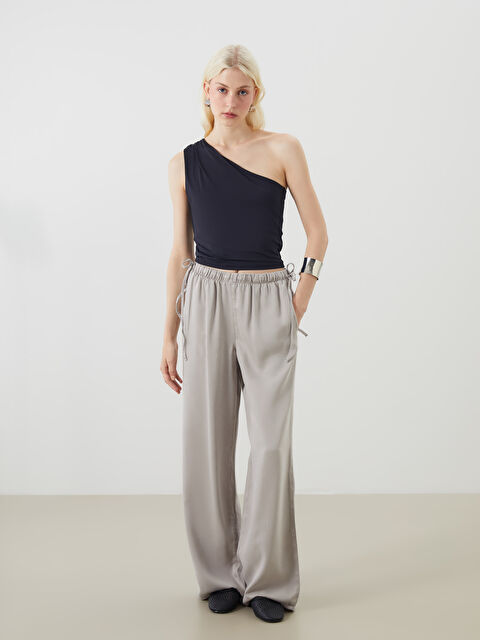 LCW Jeans Beli Lastikli Wideleg Kadın Jean Pantolon - S5GN80Z8-G2Y