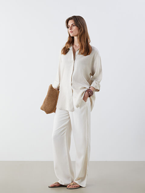 LCW Jeans Beli Lastikli Wideleg Kadın Jean Pantolon - S5GN86Z8-LXJ