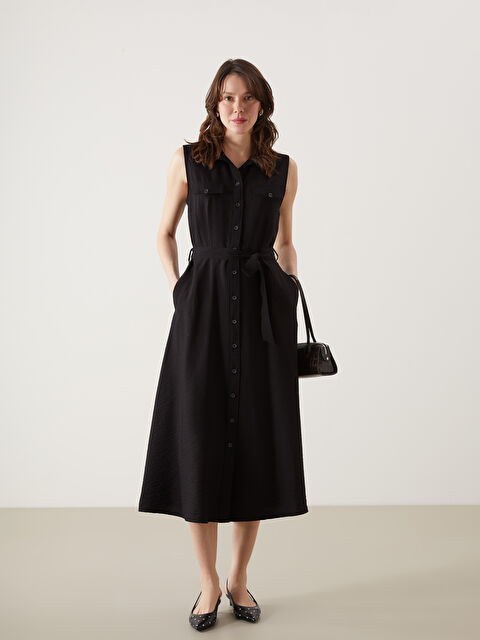 LCWAIKIKI Classic Проста сукня-сорочка зі стрічкою