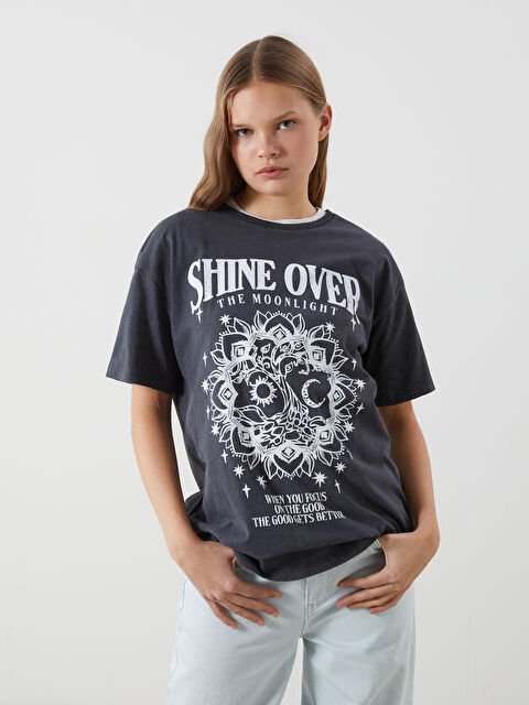 XSIDE Crew Neck Printed Women's T-Shirt - S5GP24Z8-V43