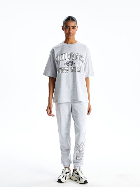 XSIDE Beli Lastikli Baskılı Kadın Jogger Eşofman Altı - S5GP46Z8-EFN