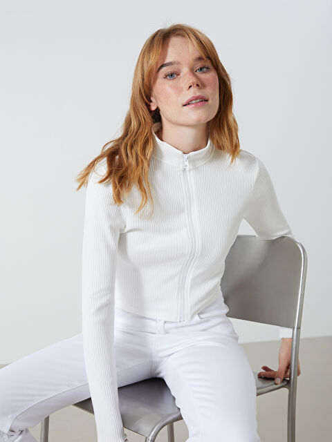 XSIDE Dik Yaka Dokulu Kadın Hırka - S5GP85Z8-R9J