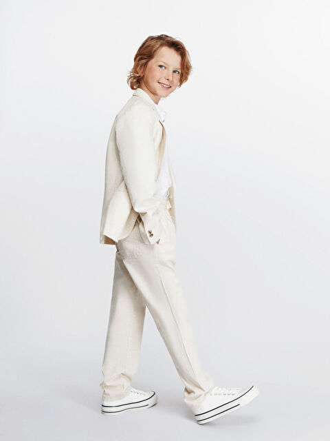 LCW Kids بنطلون خليط كتان بخصر مرن للأولاد - S5GP89Z4-FDU