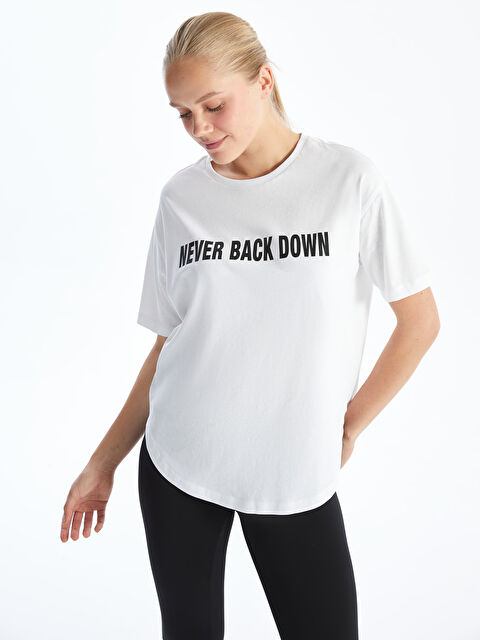 XSIDE ACTIVE Bisiklet Yaka Baskılı Kadın Spor Tişört - S5GQ44Z8-Q6K