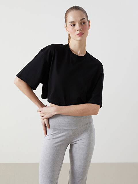 XSIDE ACTIVE Bisiklet Yaka Oversize Kadın Spor Tişört - S5GQ49Z8-CVL