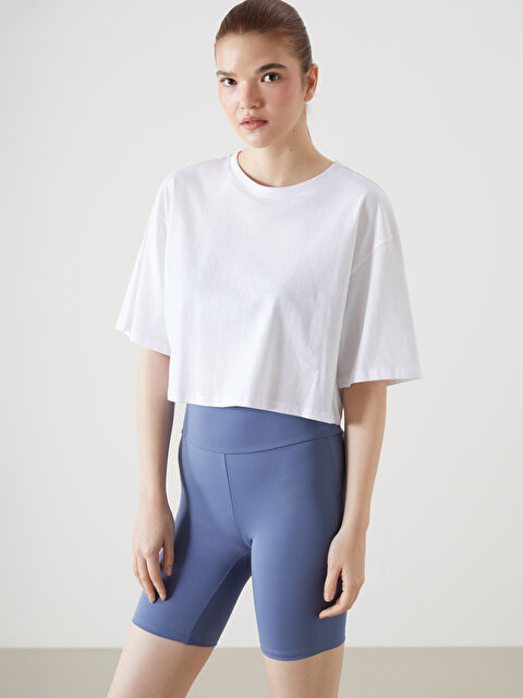 XSIDE ACTIVE Bisiklet Yaka Oversize Kadın Spor Tişört - S5GQ49Z8-Q6K