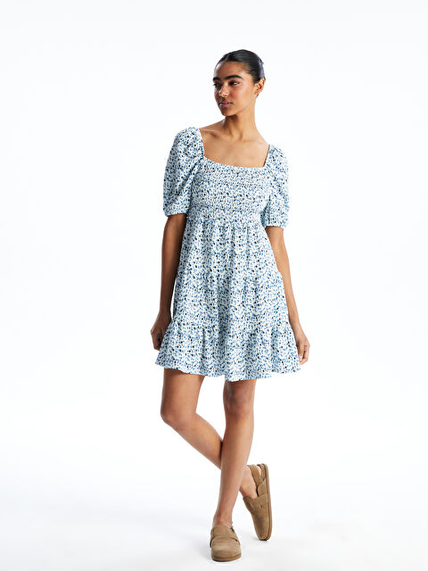 XSIDE Kayık Yaka Çiçekli Kadın Elbise - S5GQ55Z8-YZP