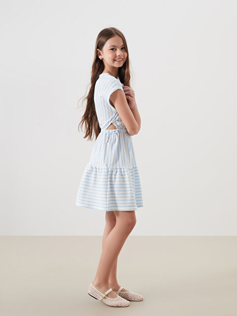 LCW Kids Bisiklet Yaka Çizgili Kız Çocuk Elbise - S5GQ76Z4-LU7