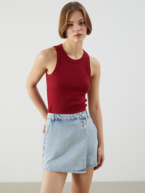 XSIDE Bisiklet Yaka Dokulu Kadın Atlet - S5GQ85Z8-HQG