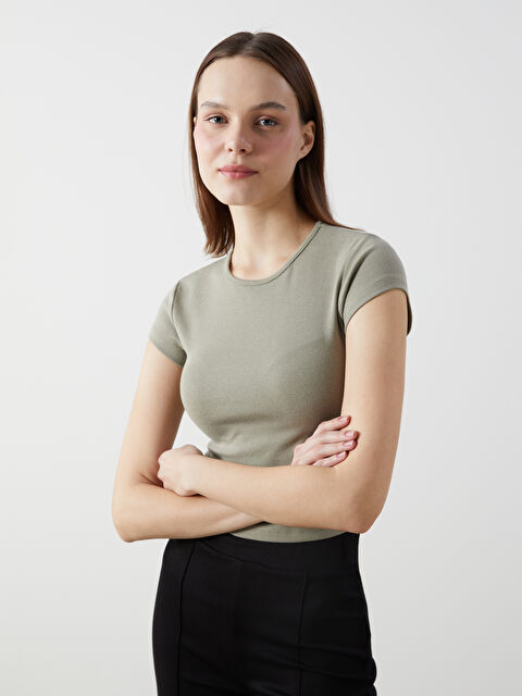 XSIDE Bisiklet Yaka Kadın Crop - S5GQ94Z8-YUA