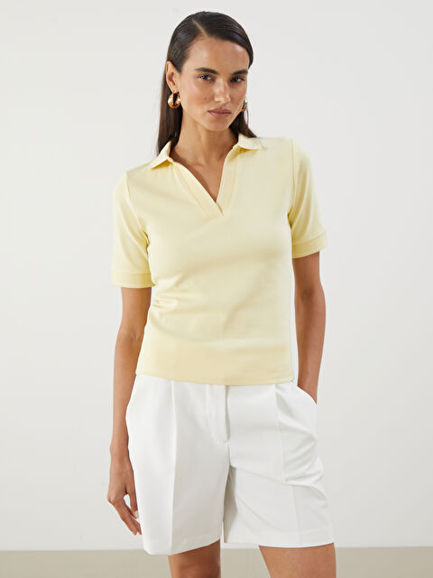 LCWAIKIKI Classic Polo Yaka Kadın Tişört - S5GR31Z8-FEZ