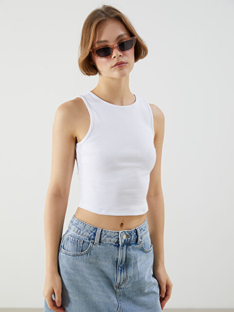 XSIDE Bisiklet Yaka Kadın Crop - S5GR95Z8-Q6K