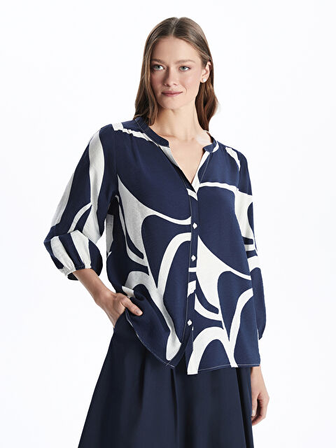 LCWAIKIKI Classic Kaçık Yaka Desenli Kadın Bluz - S5GR98Z8-LQQ