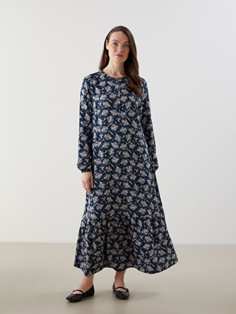 LCW Grace Bisiklet Yaka Desenli Elbise - S5GS11Z8-LQR