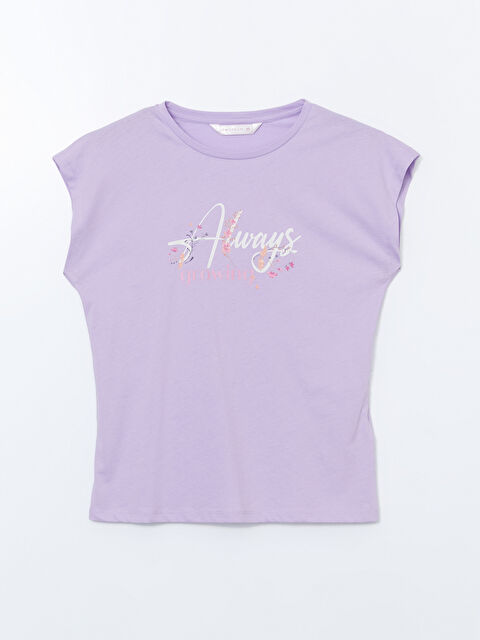 LCW DREAM Bisiklet Yaka Baskılı Kadın Pijama Üstü - S5GS63Z8-KLK