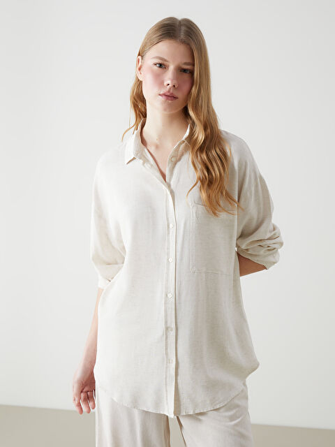 XSIDE Keten Karışımlı Kadın Gömlek - S5GS92Z8-VHM