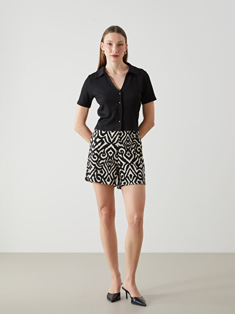 LCW ECO Beli Lastikli Desenli Kadın Şort - S5GS95Z8-LQJ