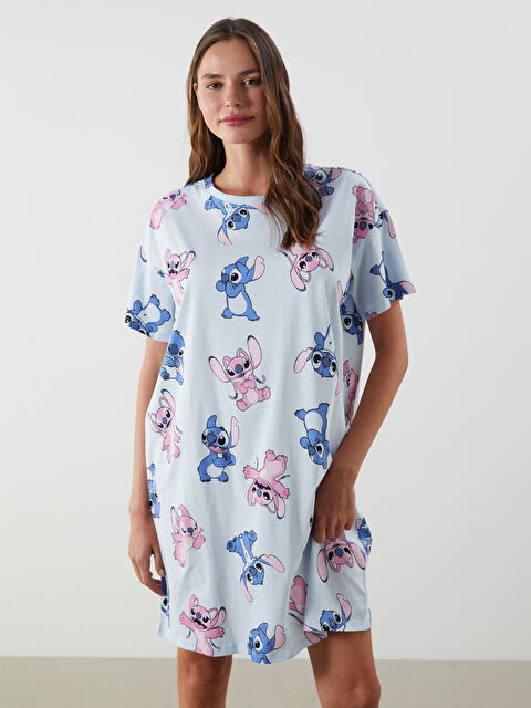 LCW Young Ženska Spavaćica sa Okruglim Izrezom Lilo i Stitch, Licencirana - S5GT12Z8-LQK