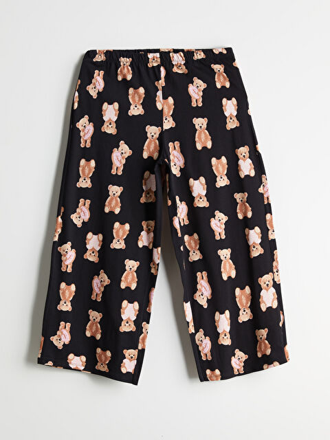 LCW Young Beli Lastikli Ayı Teddy Baskılı Kadın Kapri Pijama Altı - S5GT23Z8-LQJ