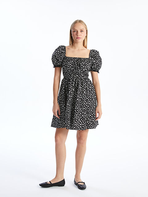 XSIDE Kare Yaka Çiçekli Elbise - S5GT30Z8-LQJ