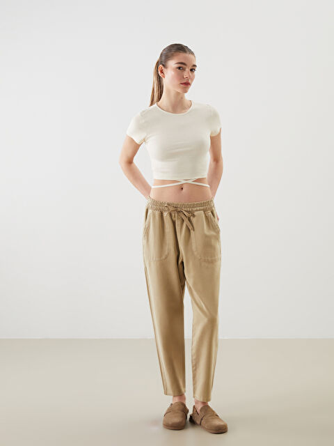 XSIDE Beli Lastikli Havuç Kesim Kadın Pantolon - S5GT75Z8-CT2
