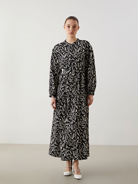 LCW Modest Hakim Yaka Desenli Elbise - S5GV41Z8-LQJ