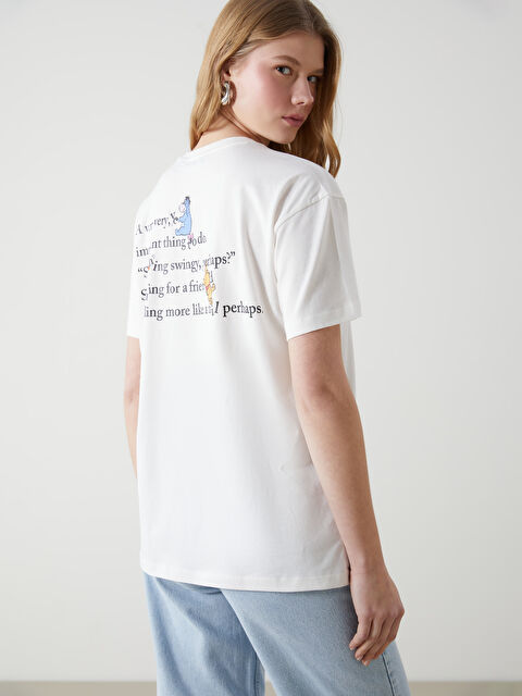 XSIDE Bisiklet Yaka Winnie the Pooh Baskılı Kadın Tişört - S5GV84Z8-R9J